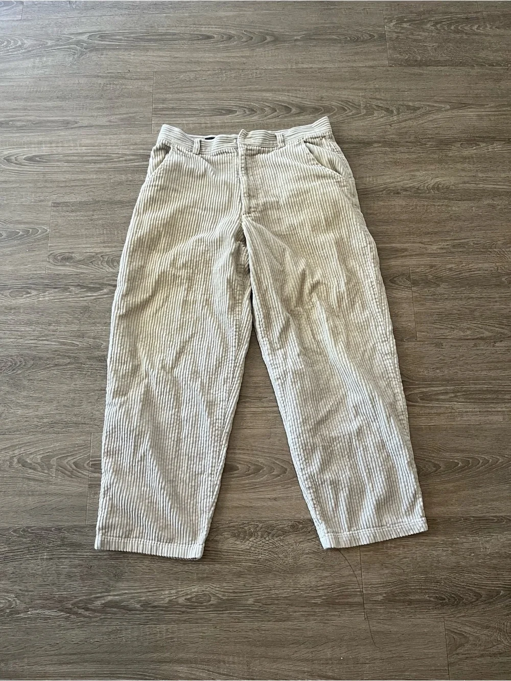 Reunion Cream Corduroy Pants Mens 34x30 Beige Wide Wale Relaxed Baggy Y2K Skate